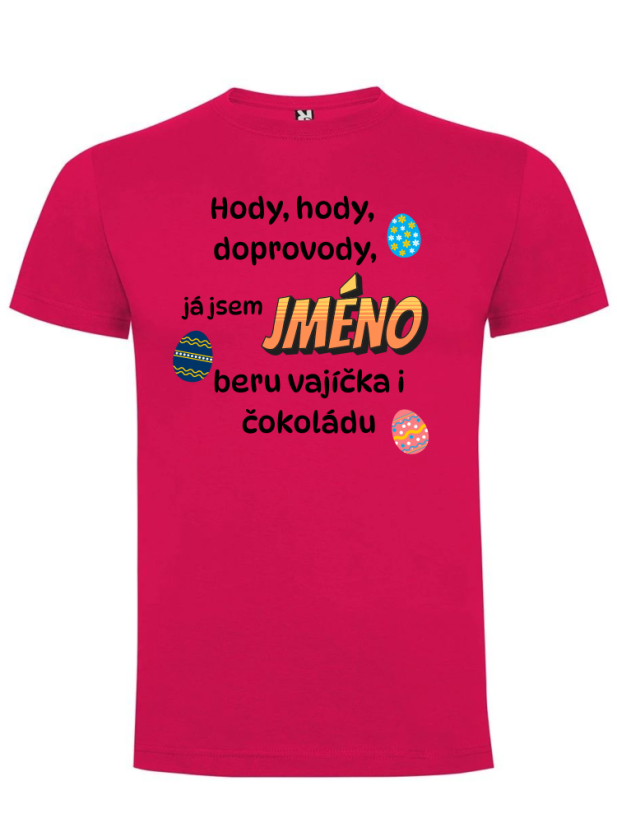 Dětské velikonoční tričko s vlastním jménem - Barva: Červená