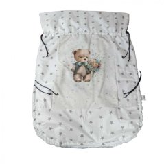 Nepadací deka medvídek s květinou s vyšitým jménem