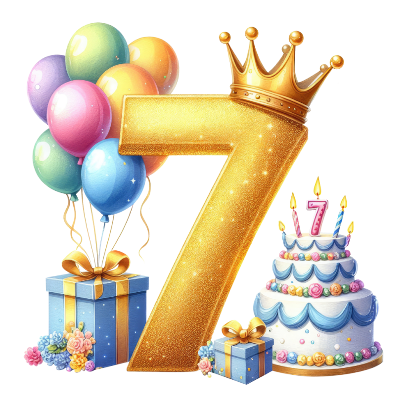 Narozeninové tričko balonky se jménem - Věk: 7