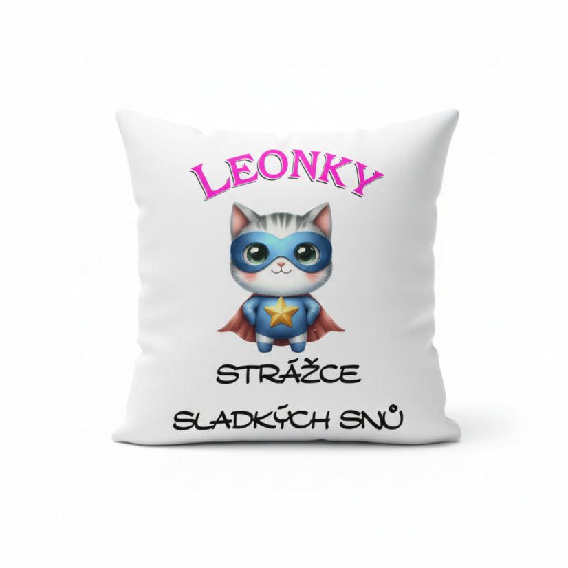 Polštář se jménem strážce sladkých snů kočička