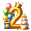 Narozeninové tričko balonky se jménem - Věk: 2