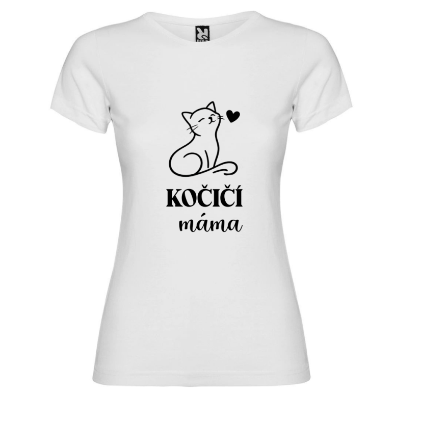 Dámské tričko - Kočičí máma - Barva: Bílá