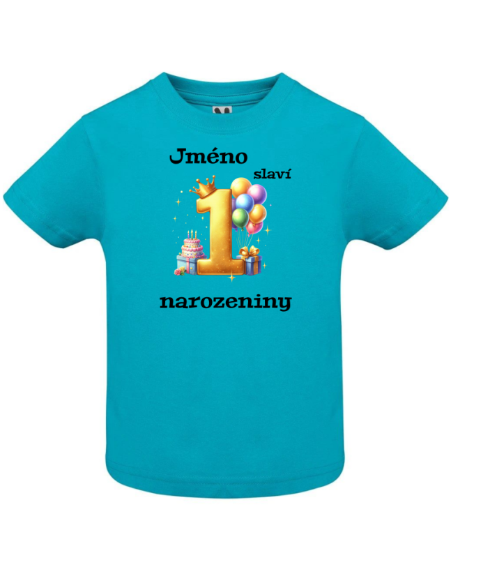 Narozeninové tričko balonky se jménem - Věk: 8