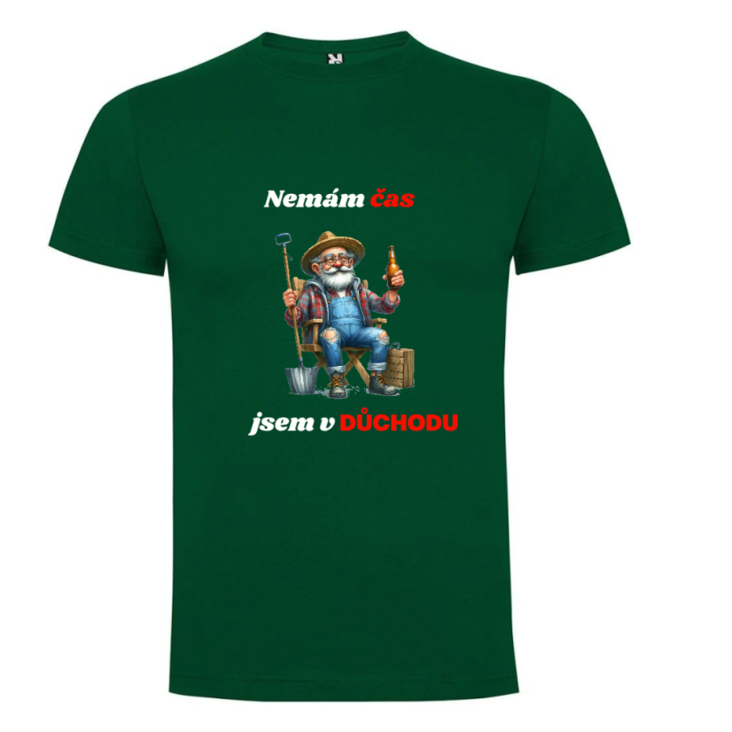 Pánské tričko - motiv dědečka - Nemám čas jsem v důchodu