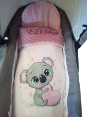 Minky deka koala srdca s vyšitým menom