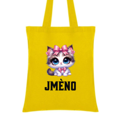 Taška do školky se jménem - motiv kočka