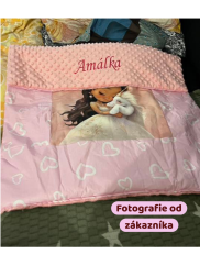 Minky deka princezná s jednorožcom a vyšitým menom