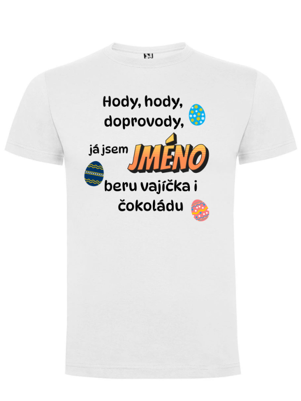 Dětské velikonoční tričko s vlastním jménem - Barva: Tyrkysová