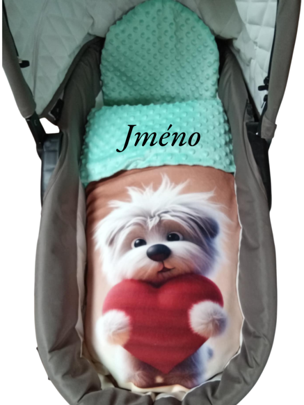 Minky deka s vyšitým menom pejsem