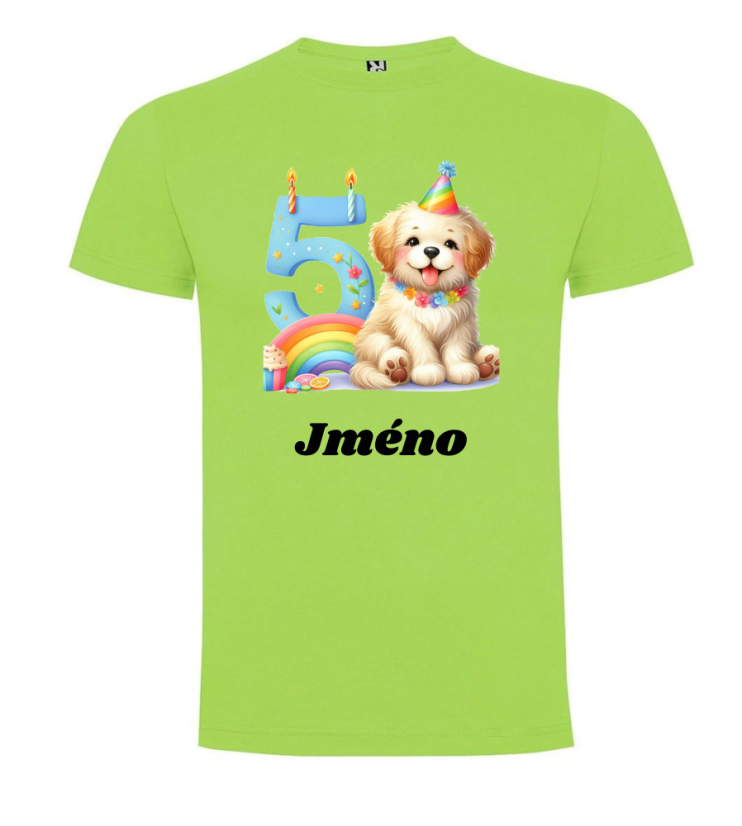 Narozeninové tričko se jménem Pejsek - Věk: 9