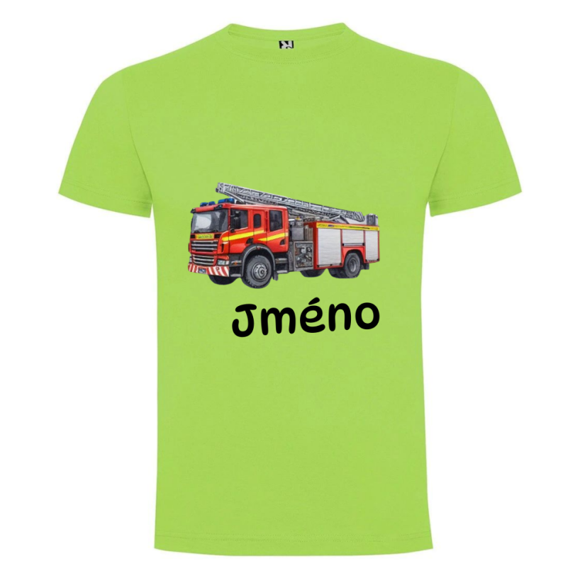 Tričko se jménem hasičské auto