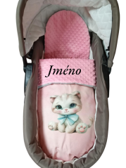 Minky deka koťátko s vyšitým jménem
