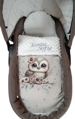 Minky deka sovička s vyšitým menom