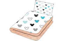 Minky deka s polštářem - Mickey na bílé