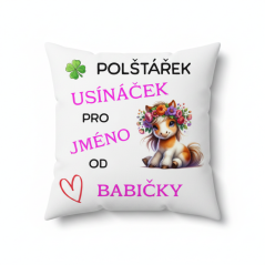 Polštář Usínaček od babičky - motiv poník - se JMÉNEM