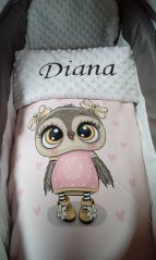 Minky deka sova copy s vyšitým menom