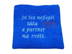 Osuška s výšivkou vlastní text + srdíčka