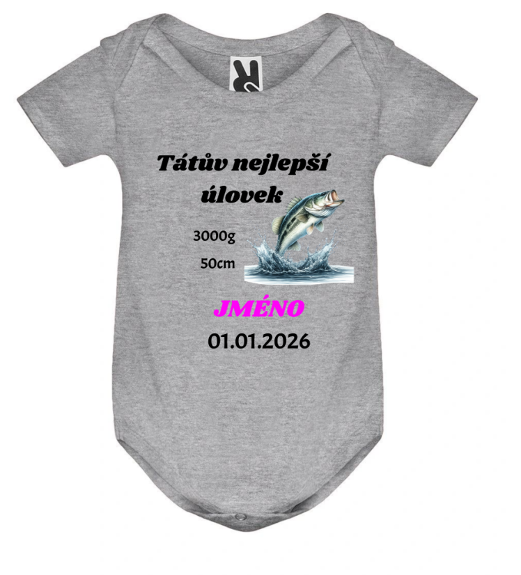 Body se jménem a údaji o narození nejlepší úlovek - Barva: Bílá