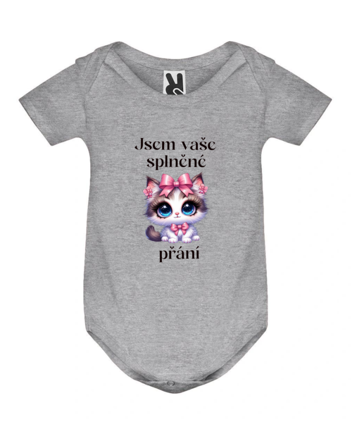 Body kotě Jsem vaše splnění přání - Barva: Růžová