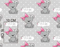 Oboustranné hnízdečko s podložkou medvídek I's a GIRL