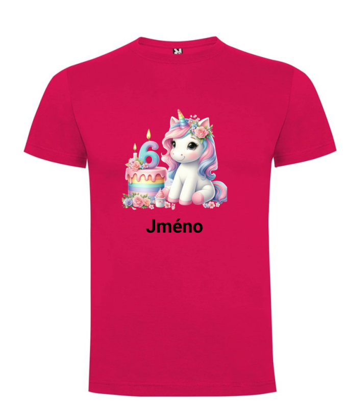 Narodeninové tričko s menom Jednorožec