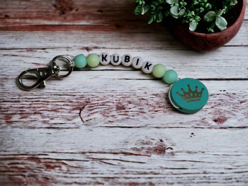 Přívěsek na klíče korunka - vlastní jméno