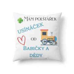 Polštář Usínaček od babičky a dědy - vláček