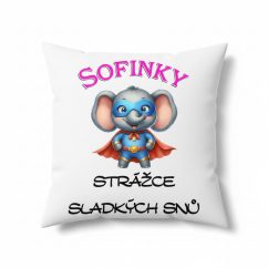 Polštář se jménem strážce sladkých snů slon