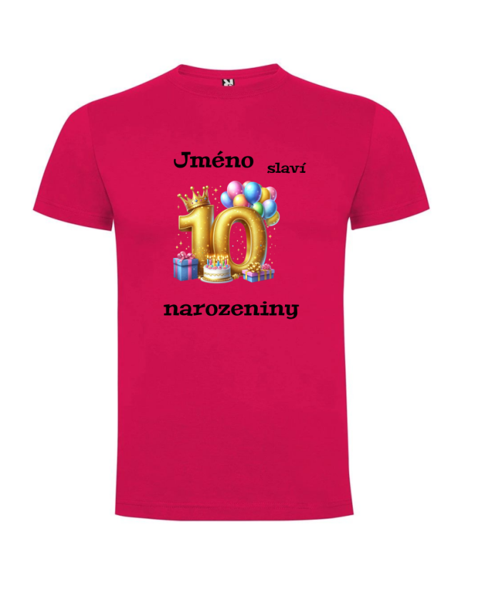 Narozeninové tričko balonky se jménem - Věk: 8