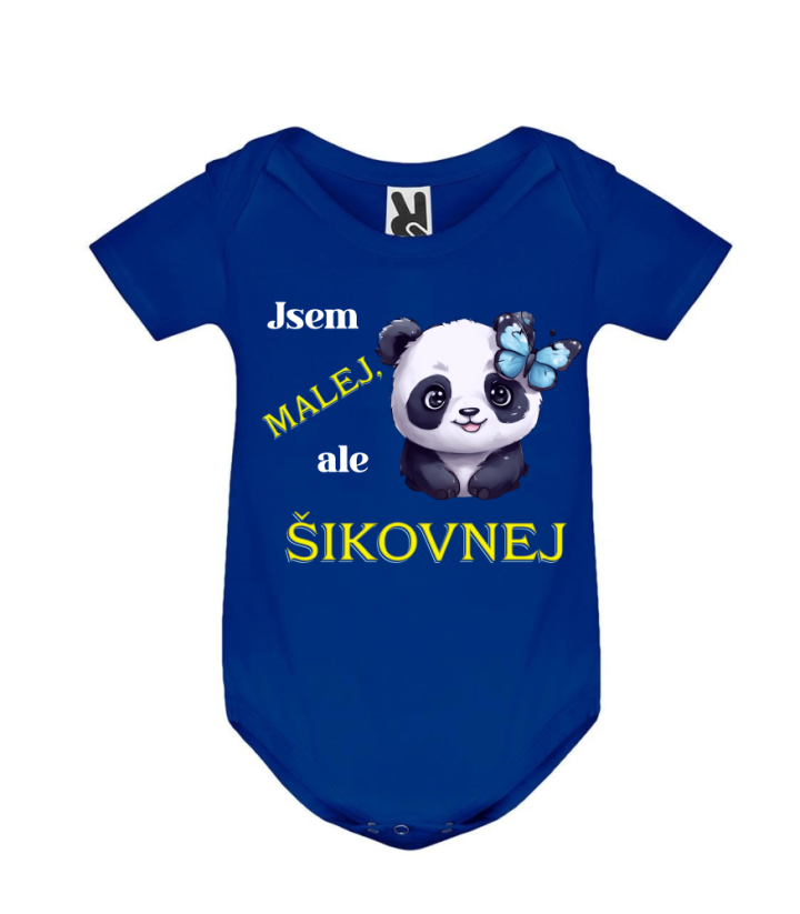 Body panda Jsem malej, ale šikovnej - Barva: Šedá