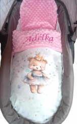 Minky deka medveď princezná s vyšitým menom
