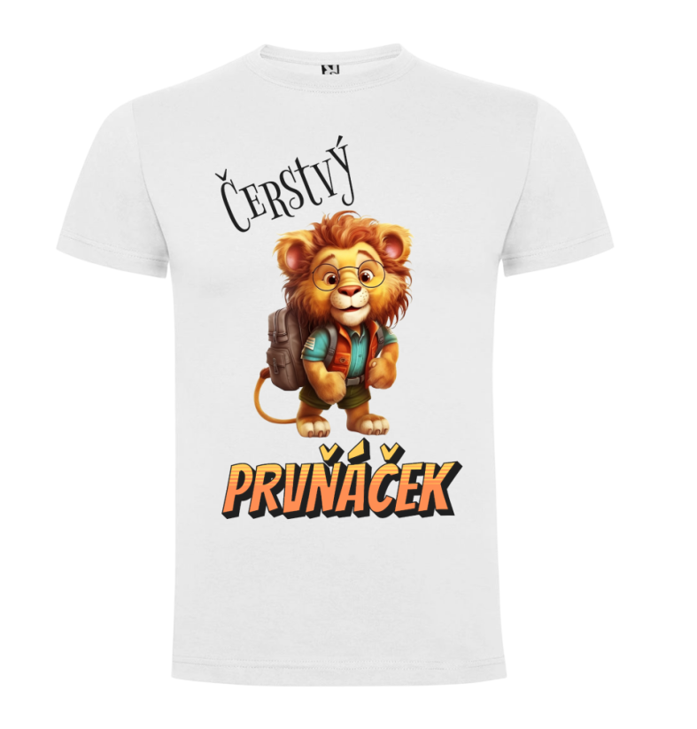 Tričko Čerstvý prvňáček lev