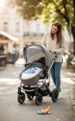 Minky deka s výšivkou jména – motiv panda v autě