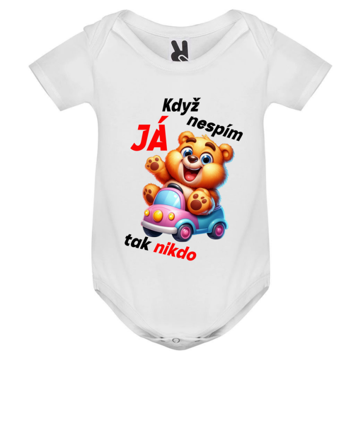 Body méďa Když JÁ nespím tak nikdo nespí - Barva: Šedá