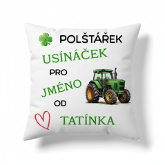 Polštář Usínaček od tatínka - motiv traktor - se JMÉNEM