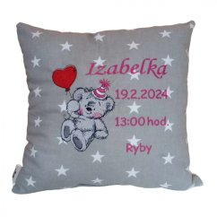 Bavlněný polštář s údaji o narození koala