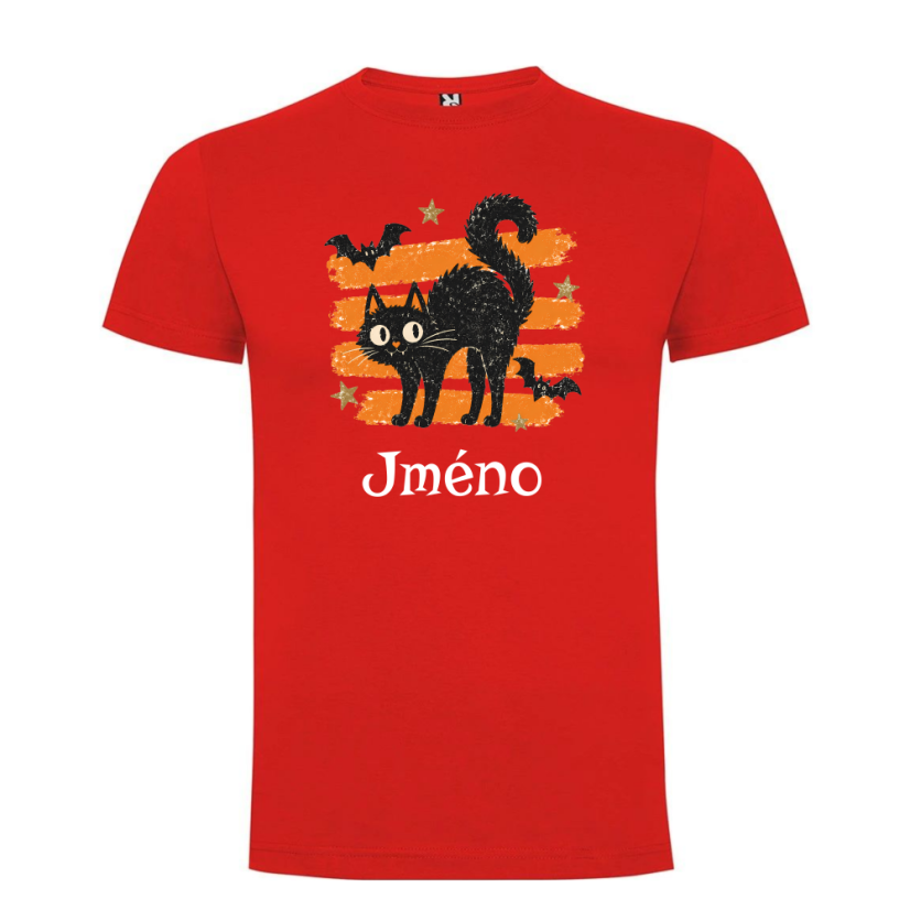Dětské halloweene tričko se jménem - kočka
