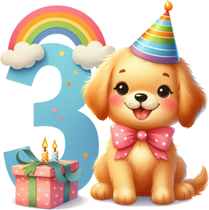 Narodeninové tričko s menom Pejsek - Věk: 3