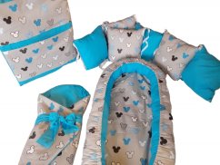 Mickey na šedé - xxl souprava do postýlky