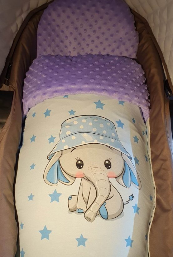 Minky deka slona s vyšitým jménem