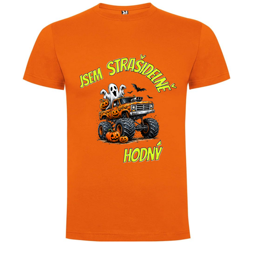 Dětské halloweene tričko -  Jsem strašidelně hodný - Barva - dětského trička: Oranžová