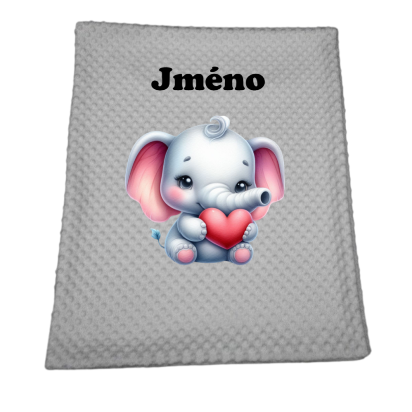 Minky deka se jména – motiv Slon - Druhá strana bavlna: Minnie