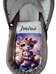 Minky deka s vyšitým menom Žirafa