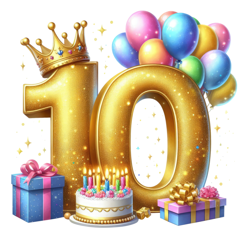 Narozeninové tričko balonky se jménem - Věk: 10