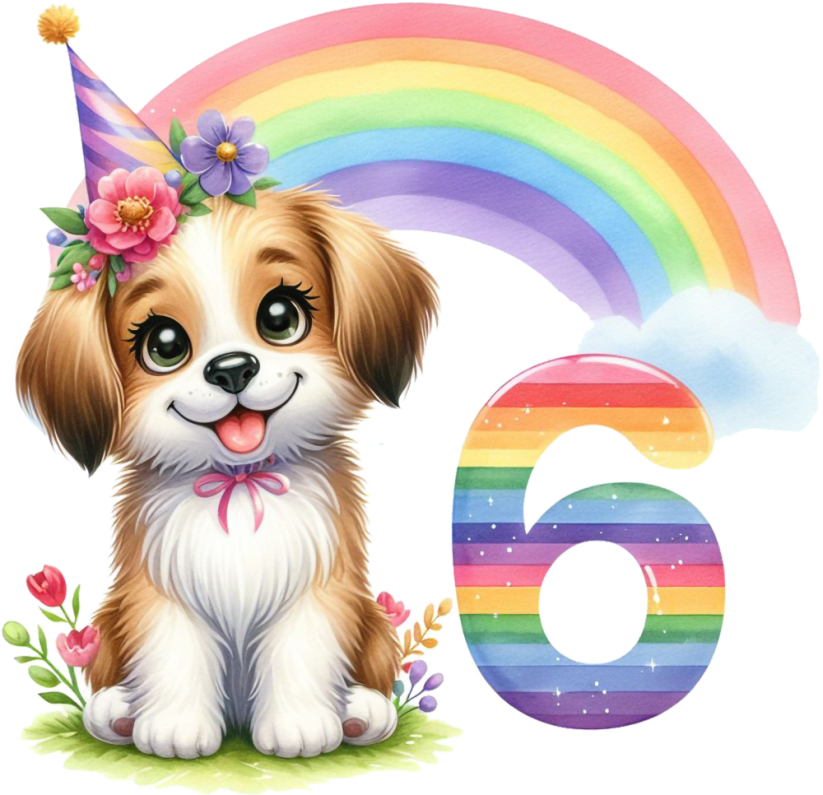 Narodeninové tričko s menom Pejsek - Věk: 6