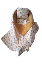 Oboustranné hnízdečko s podložkou žlutá srdíčka