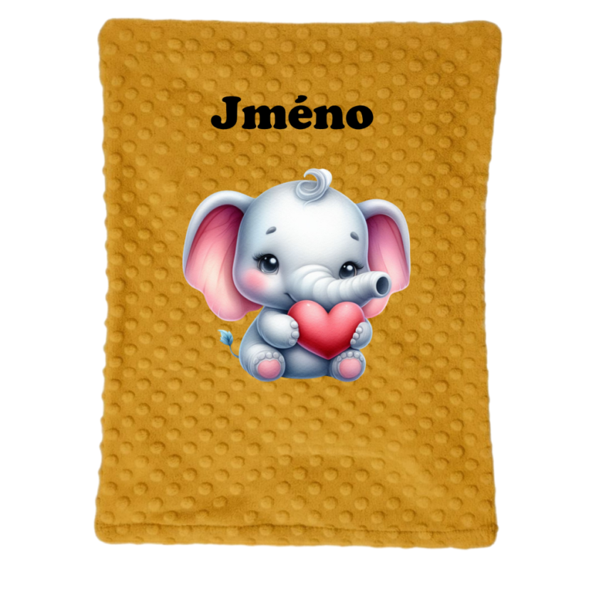 Minky deka se jména – motiv Slon - Druhá strana bavlna: Minnie