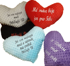 Polštář srdce - vlastní text
