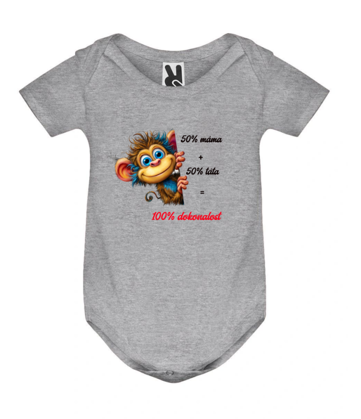 Body opička 50%máma + 50%táta = 100% originál - Barva: Růžová