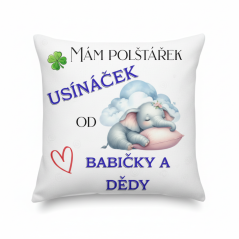 Polštář Usínaček slon od babičky a dědy